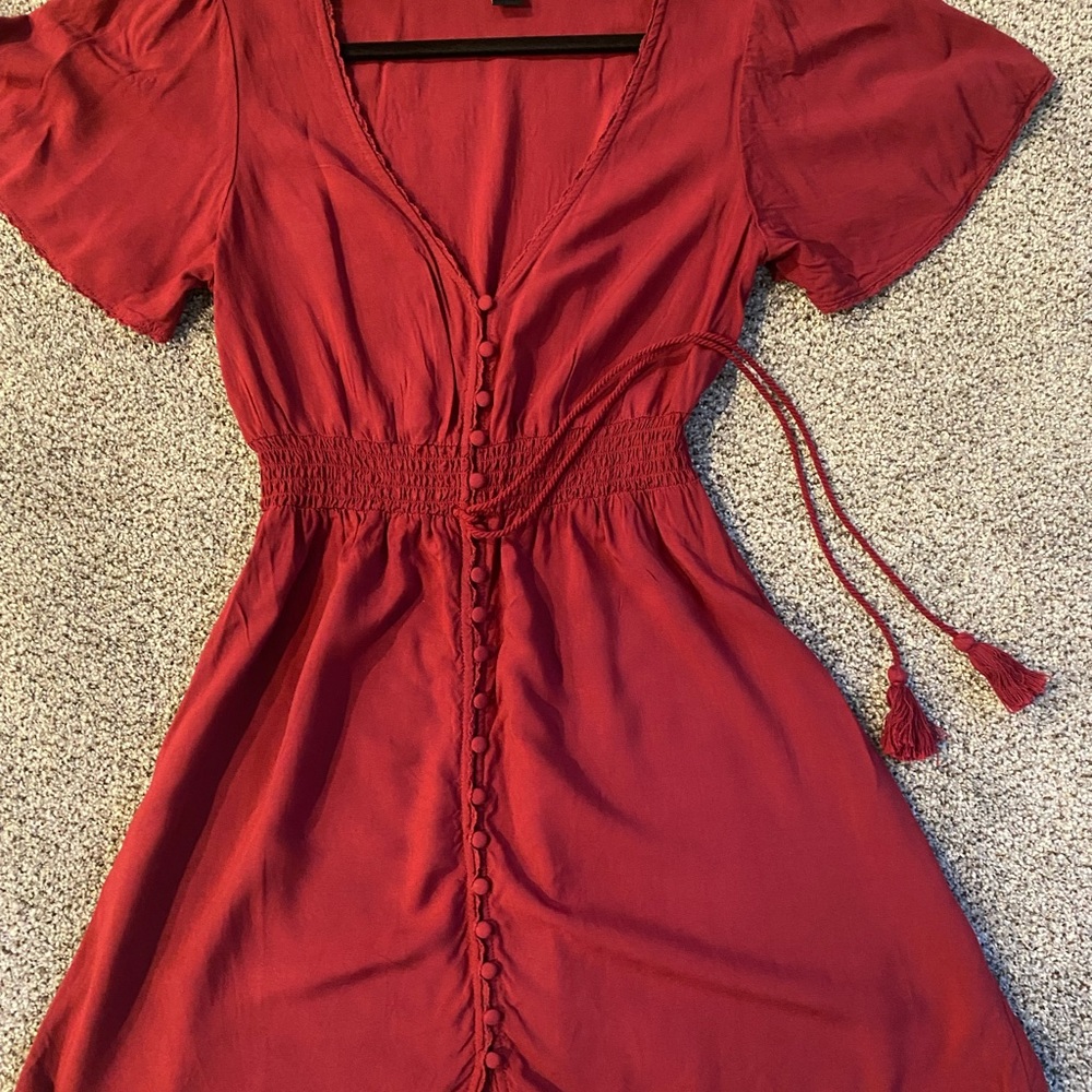 Mini red dress, size Medium, length 32 inches. Worn once